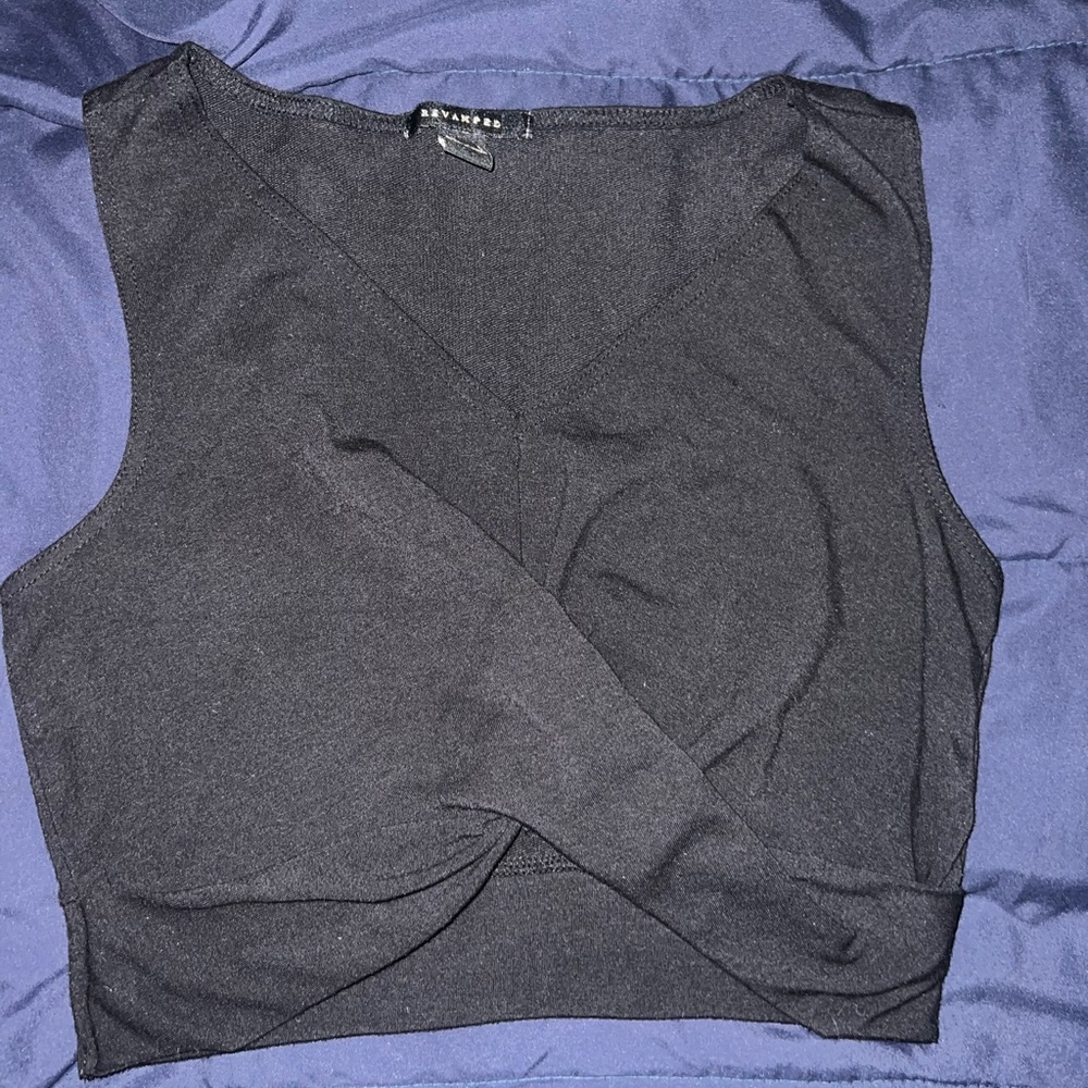 Forever 21 Gray Wrap Crop Tank Top